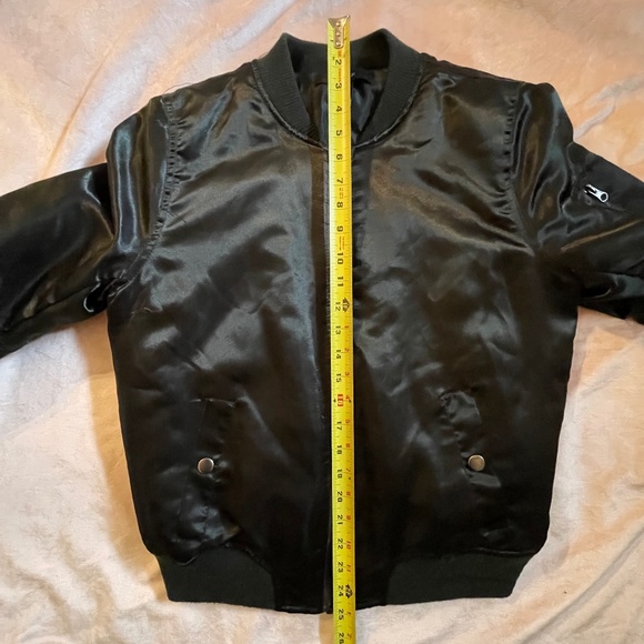 Forever 21 Black Bomber Jacket-Sleek Satin - Picture 9 of 11